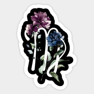 Modern floral zodiac star sign virgo Sticker